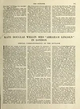 Cover of Kate Douglas Wiggin sees "Abraham Lincoln" in London