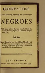 Cover of Observations on the inslaving, importing and purchasing of Negroes