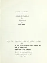 Cover of An occupational profile of wholesale and retail trade in Massachusetts, 1973