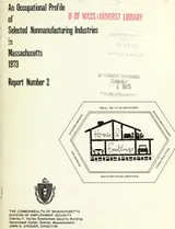 Cover of An occupational profile of selected nonmanufacturing industries in Massachusetts, 1973