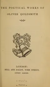 Cover of The poetical works of Oliver Goldsmith