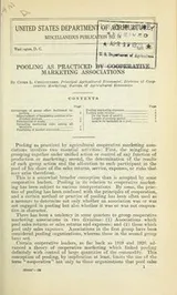 Cover of Pooling as practiced by cooperative marketing associations