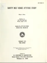 Cover of Safety belt usage attitude study