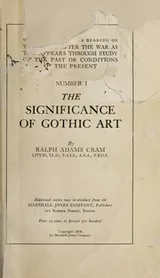 Cover of The significance of Gothic art