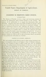 Cover of Suggestions to prospective forest students