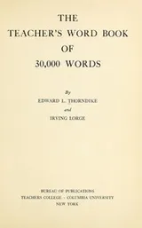 Cover of The teacher's word book of 30,000 words
