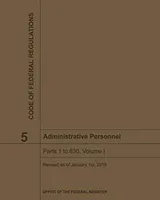 Cover of Administrative Personnel - Title 5 Volume I Code of Federal Regulations 2019-2020