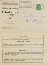 Cover of Prize winning gladiolus for 1945