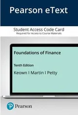 Cover of Pearson EText for Foundations of Finance -- Access Card