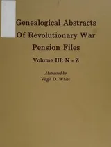 Cover of Genealogical Abstracts of Revolutionary War Pension Files
