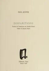 Cover of Disparitions