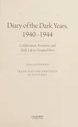 Cover of Diary of the Dark Years, 1940-1944