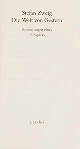 Cover of Die Welt von gestern