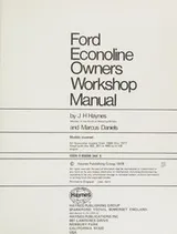 Cover of Ford Econoline owners workshop manual