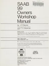 Cover of Saab 99 1969 Thru 1980 All Models 104,113,121 Cu in (1709,1854,1985ccowners Workshop Manual)