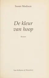 Cover of De kleur van hoop