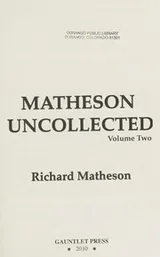 Cover of Matheson uncollected