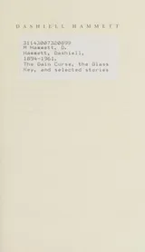 Cover of The Dain curse, The glass key, and selected stories