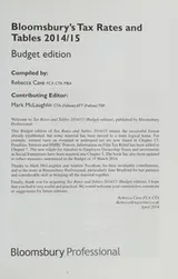 Cover of Bloomsbury's tax rates and tables 2014/15