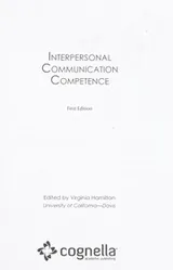 Cover of Interpersonal communication competence