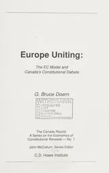 Cover of Europe uniting