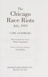 Cover of The Chicago Race Riots