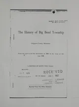 Cover of The history of Big Bend Township, Chippewa County, Minnesota