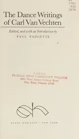 Cover of The dance writings of Carl Van Vechten