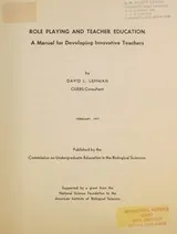 Cover of Role playing and teacher education