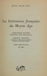 Cover of La littérature française du Moyen Age