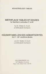 Cover of Birthplace tables of houses for northern latitudes 0⁰ to 60⁰ =
