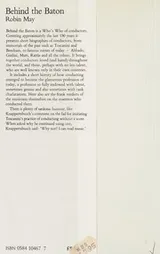 Cover of Behind the baton