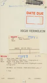 Cover of High Vermilion