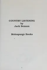 Cover of Country listening