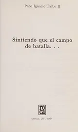 Cover of Sintiendo que el campo de batalla--