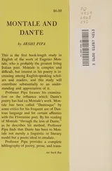 Cover of Montale and Dante