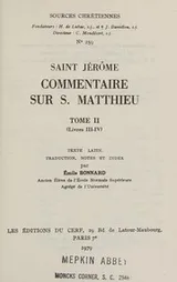 Cover of Commentaire sur s. [i.e. saint] Matthieu