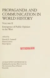 Cover of Emergence of public opinion in the West