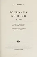 Cover of Journaux de bord