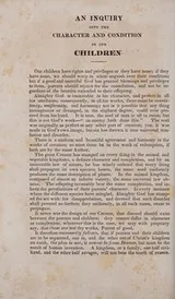 Cover of An inquiry into the character and condition of our children
