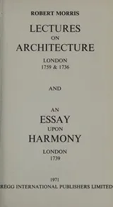 Cover of Lectures on architecture