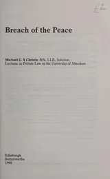 Cover of Breach of the Peace (Scottish Criminal Law & Practice Series)