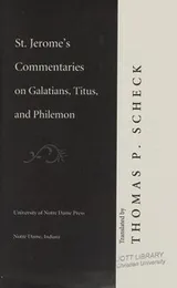 Cover of St. Jerome's commentaries on Galatians, Titus, and Philemon