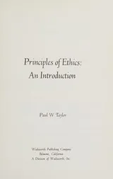 Cover of Principles of ethics