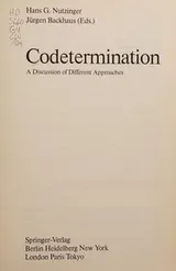 Cover of Codetermination