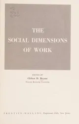 Cover of The social dimensions of work
