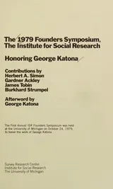 Cover of The 1979 Founders Symposium, the Institute for Social Research, Honoring George Katona