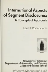 Cover of Internationalaspects of segment disclosures