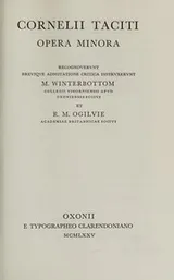 Cover of Cornelii Taciti opera minora