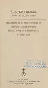 Cover of A Hopkins reader